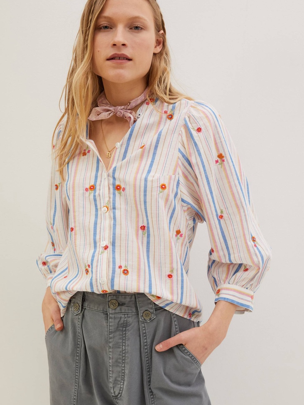 Anthropologie Pilcro - The Bella Femme Embroidered Blouse